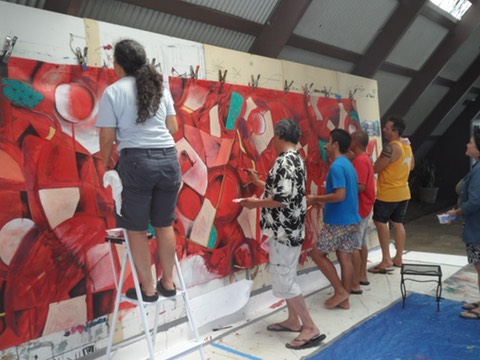 Artists working on the Mural in 2015 