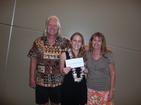 2013 Makana Aloha Science Scholarship recipient, Haley Robb and Makana Aloha Founders, Gunars and JoRene Valkirs 