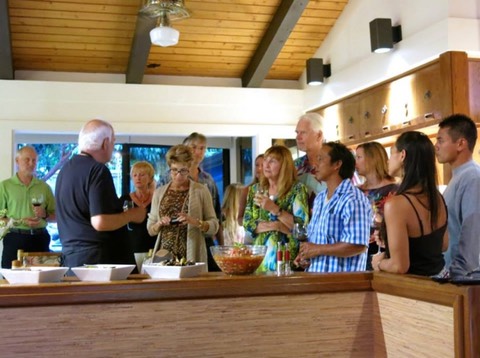 Makana Aloha founders, JoRene and Gunars Valkirs attending a cooking class and fundraiser at Chef Paris Nabavi's home